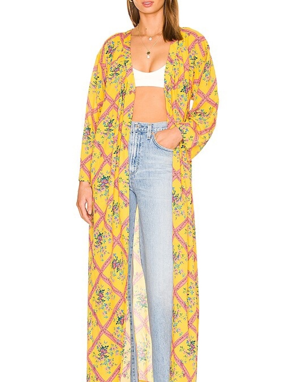 Free People Yellow Floral Robe